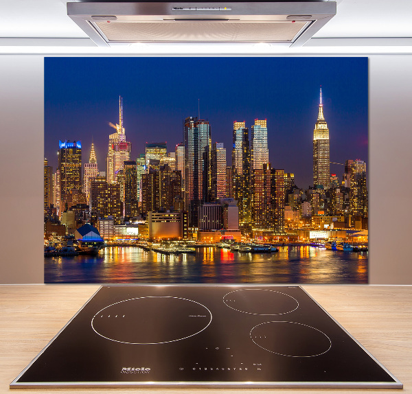 Kitchen splashback panel Manhattan at night