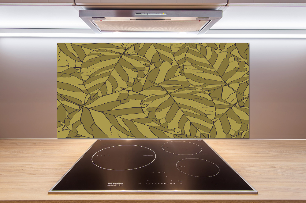 Cooker splashback Leaves