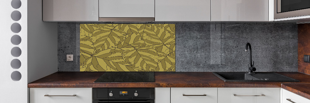 Cooker splashback Leaves