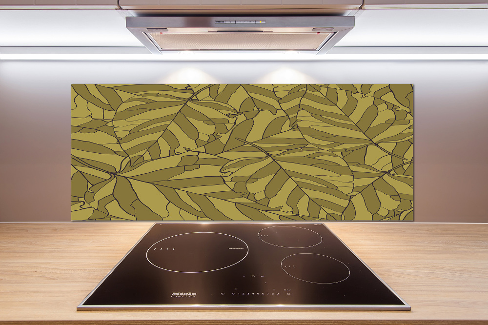 Cooker splashback Leaves