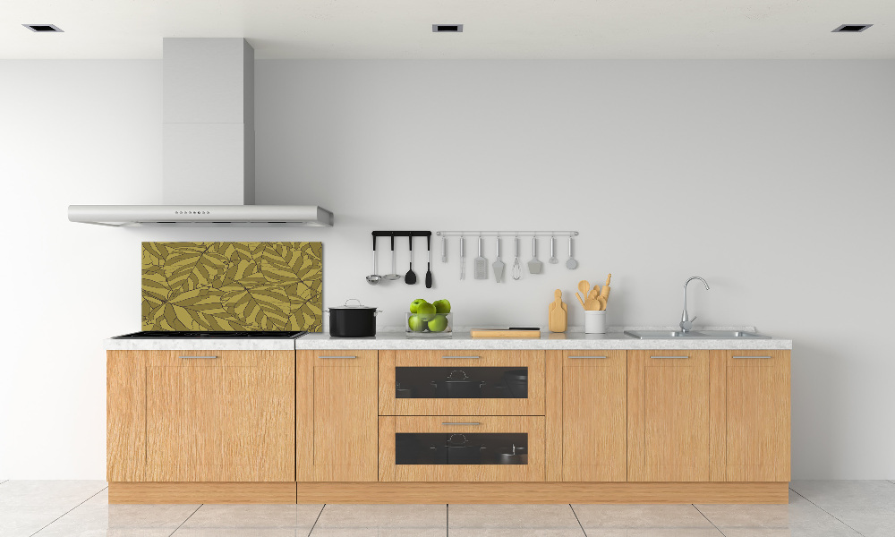 Cooker splashback Leaves