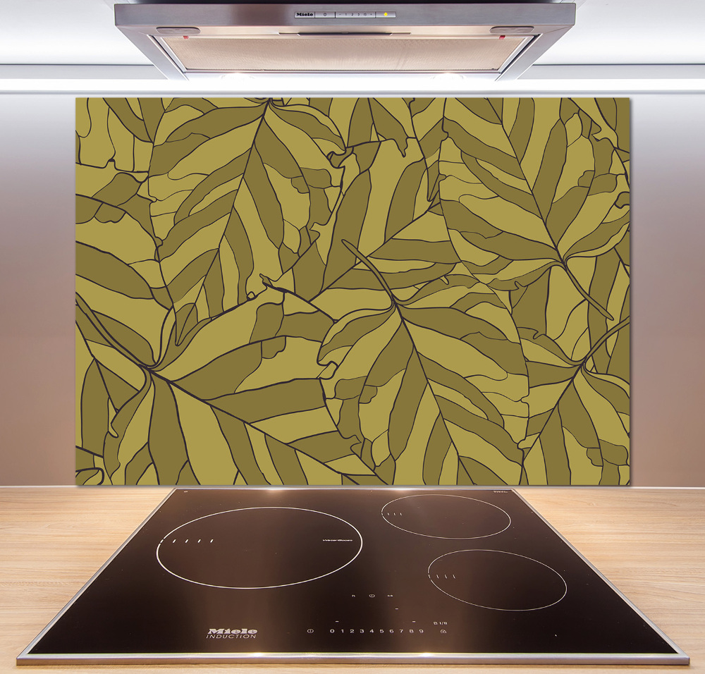 Cooker splashback Leaves