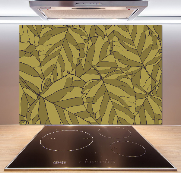 Cooker splashback Leaves