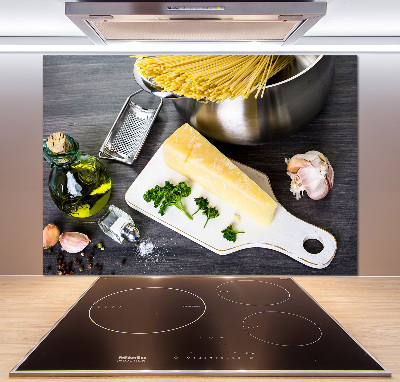 Cooker splashback Pasta with garlic