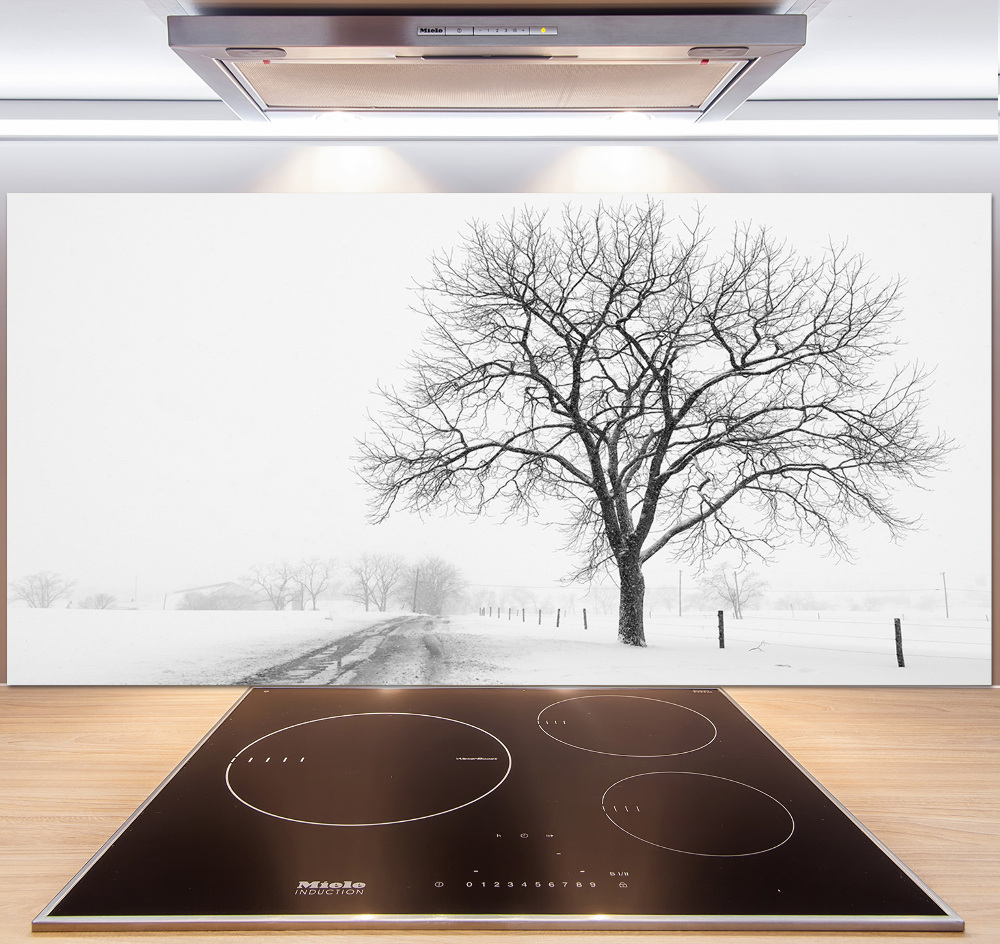 Cooker splashback Winter tree