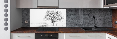 Cooker splashback Winter tree