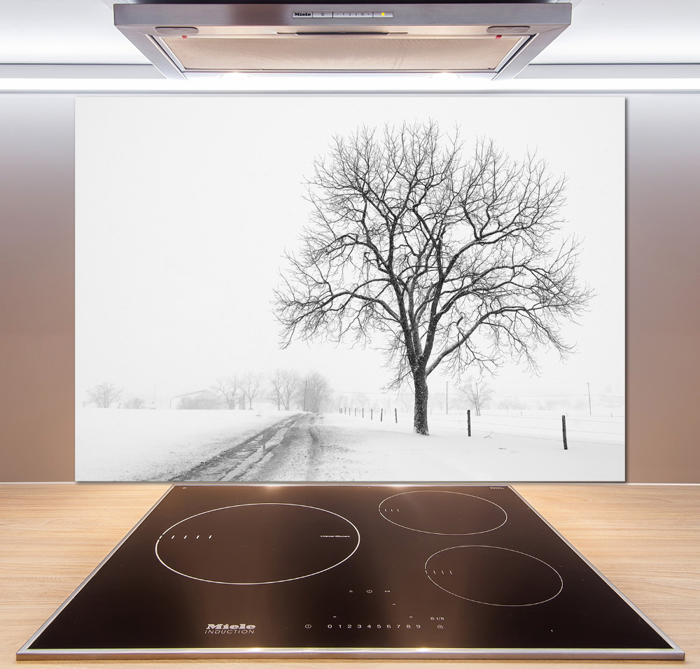 Cooker splashback Winter tree