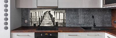 Cooker splashback Wooden pier