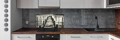 Cooker splashback Wooden pier