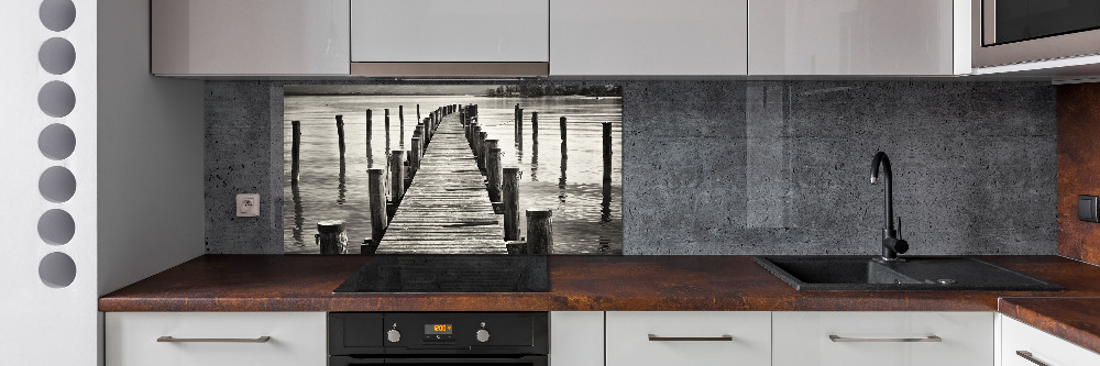 Cooker splashback Wooden pier