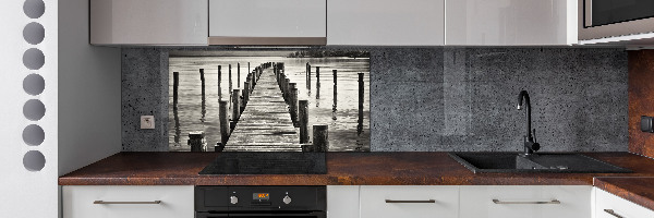 Cooker splashback Wooden pier