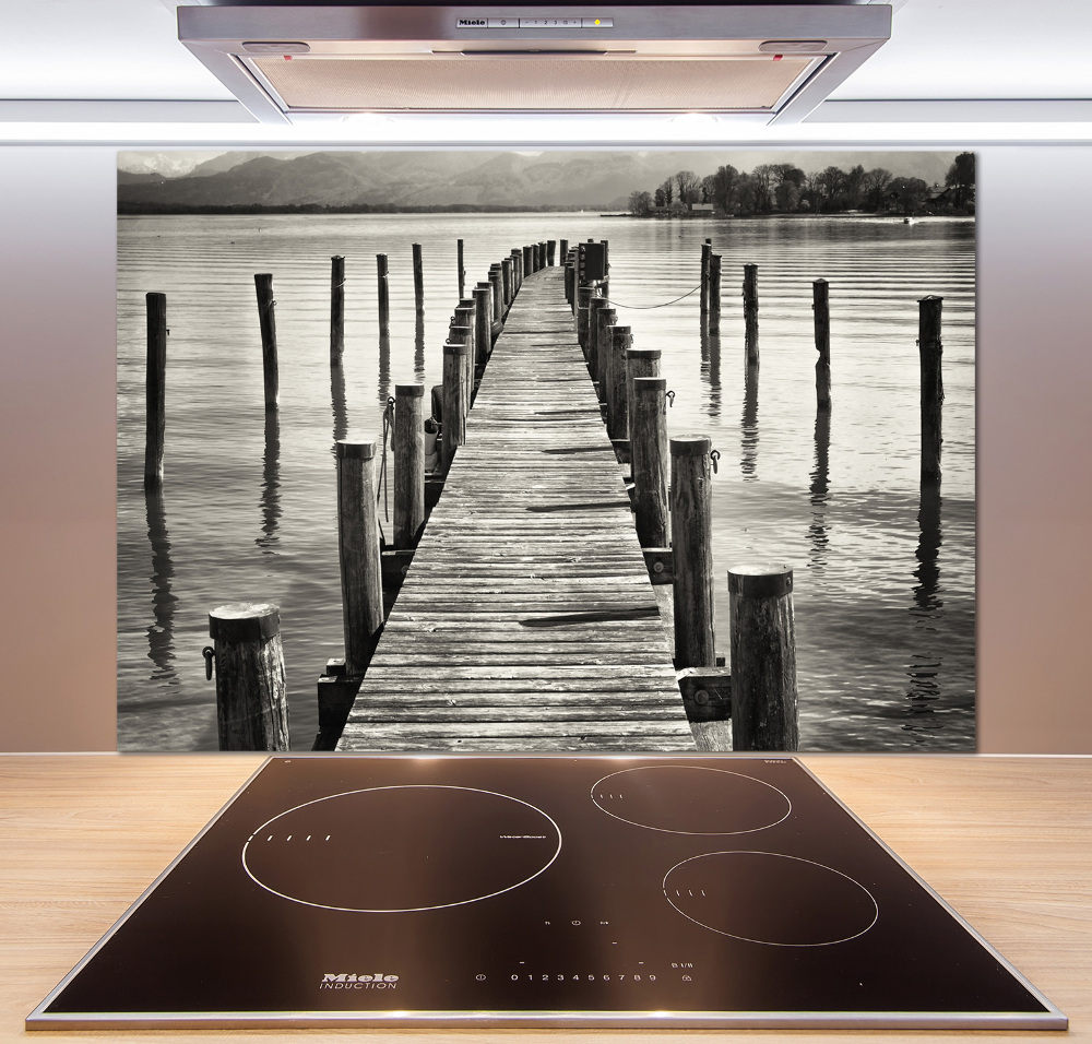 Cooker splashback Wooden pier