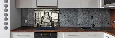 Cooker splashback Wooden pier