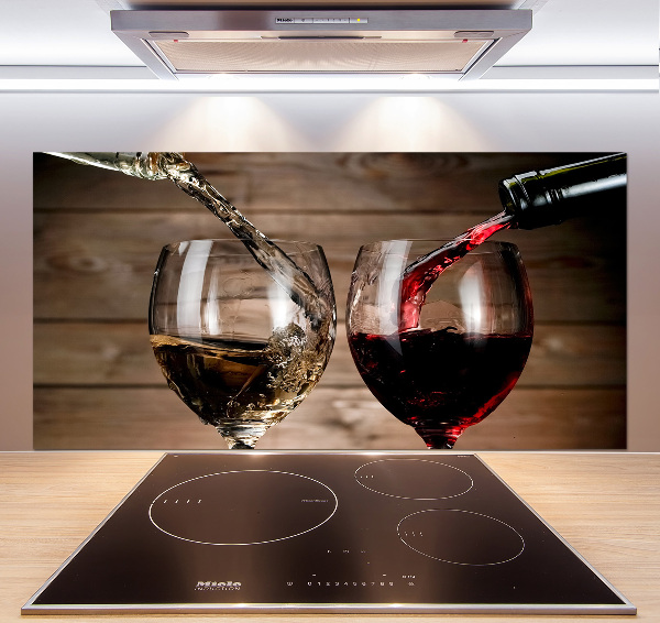 Cooker splashback Two glasses of wine