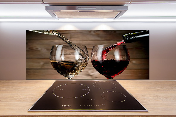 Cooker splashback Two glasses of wine