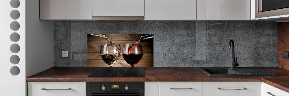 Cooker splashback Two glasses of wine