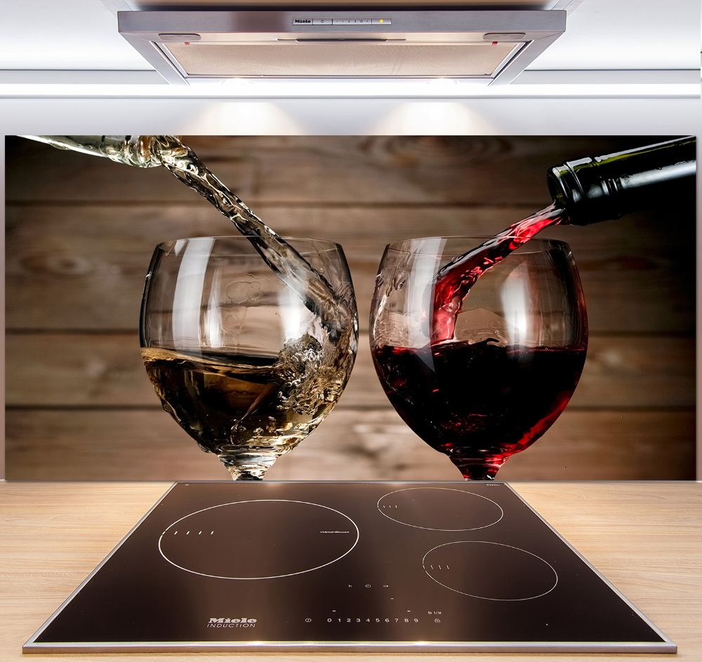 Cooker splashback Two glasses of wine