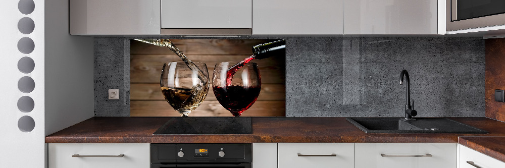 Cooker splashback Two glasses of wine