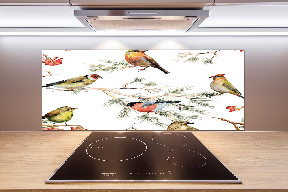 Cooker splashback Forest birds of plants