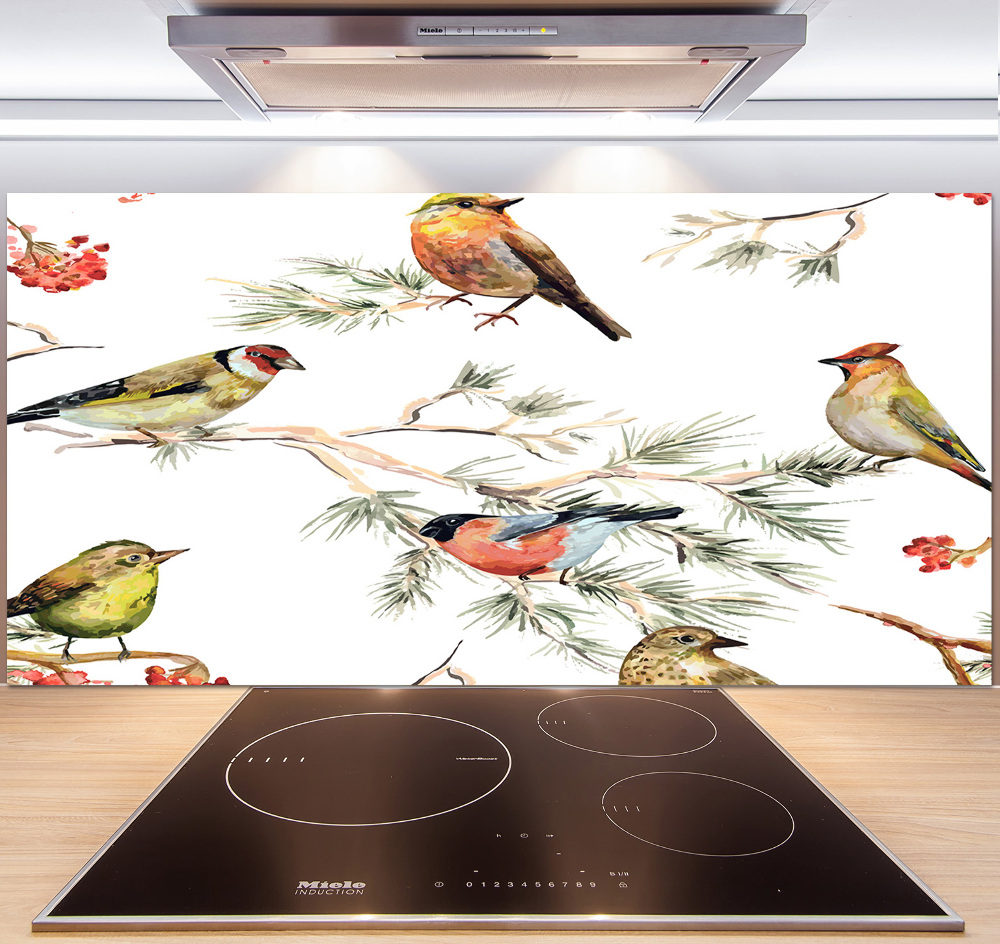 Cooker splashback Forest birds of plants