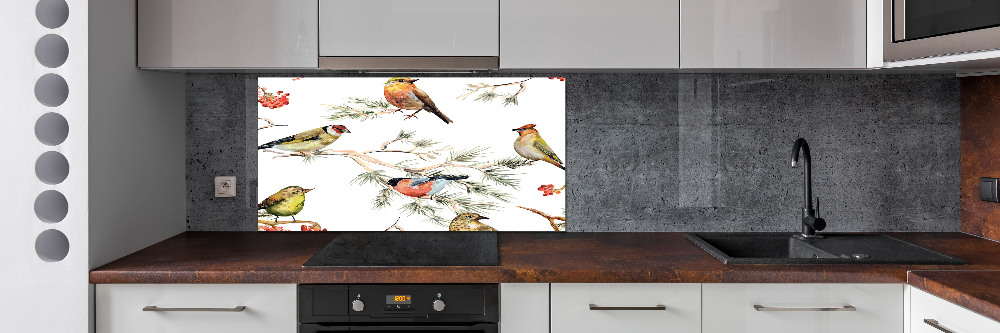 Cooker splashback Forest birds of plants