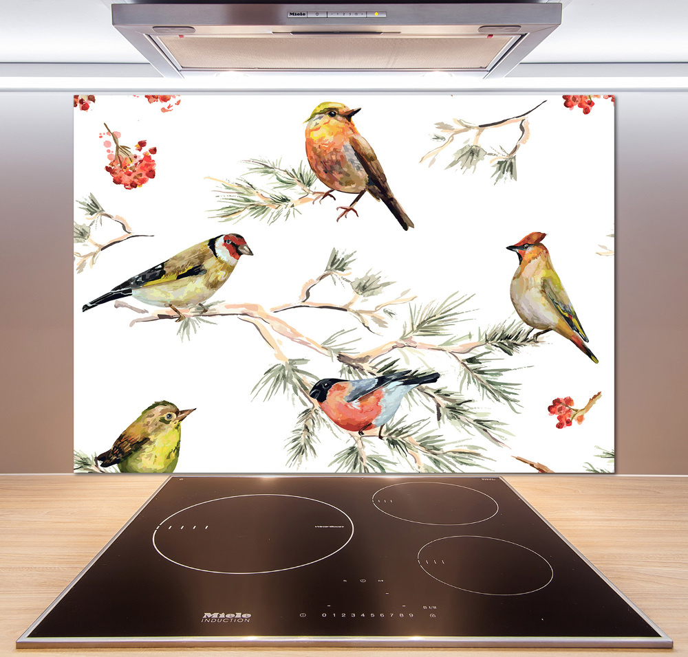 Cooker splashback Forest birds of plants