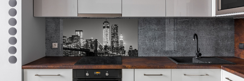 Kitchen splashback Manhattan at night