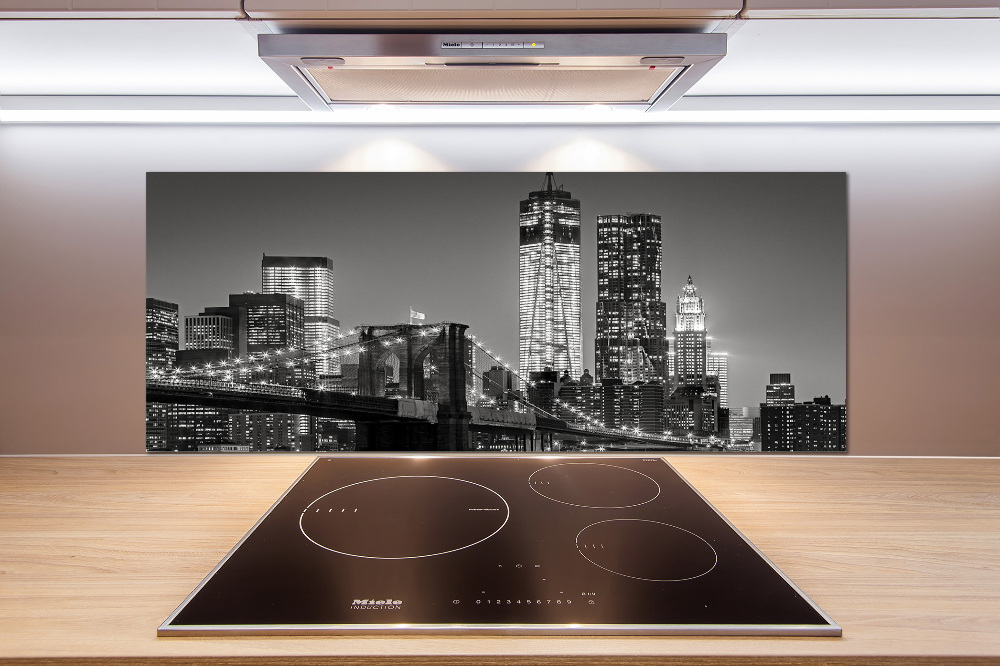 Kitchen splashback Manhattan at night