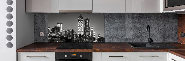 Kitchen splashback Manhattan at night