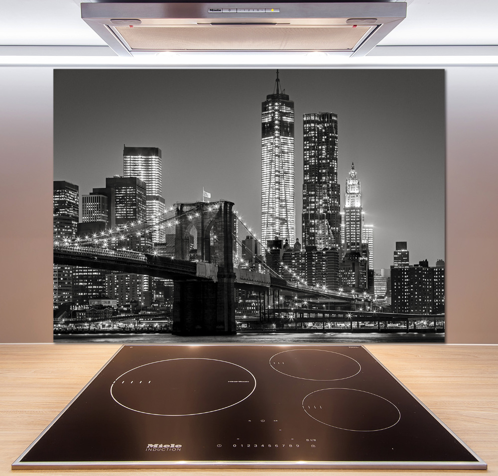 Kitchen splashback Manhattan at night