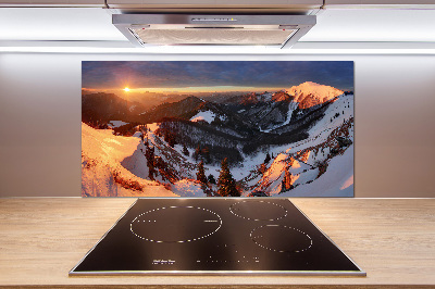 Kitchen splashback Winter in the mountains