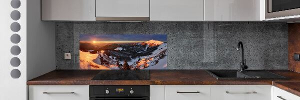 Kitchen splashback Winter in the mountains