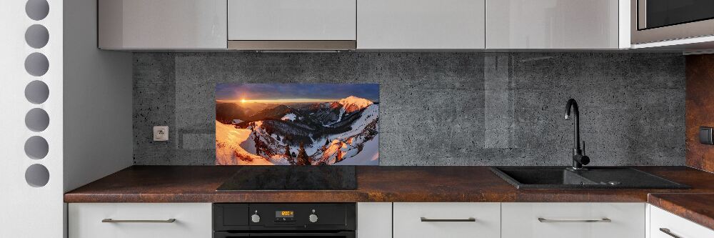 Kitchen splashback Winter in the mountains