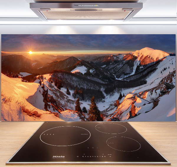 Kitchen splashback Winter in the mountains