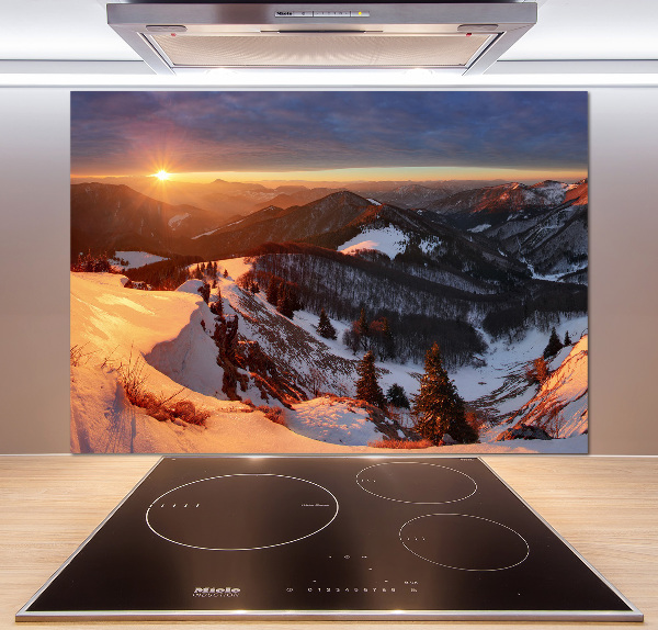 Kitchen splashback Winter in the mountains