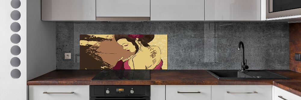 Cooker splashback Geisha