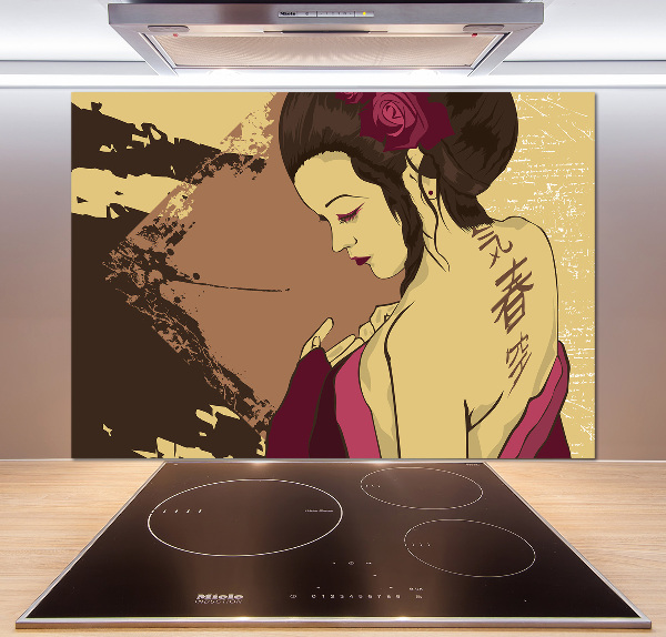 Cooker splashback Geisha