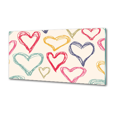 Kitchen splashback Colorful hearts