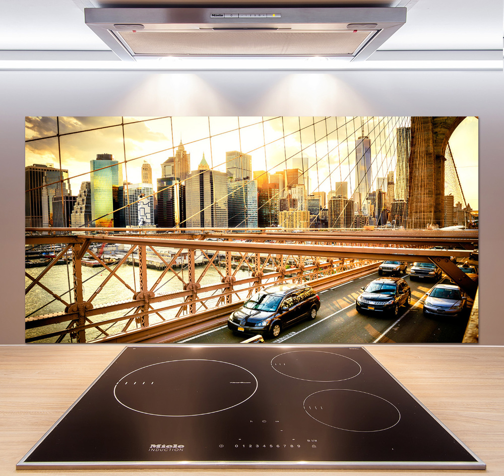 Kitchen splashback panel Brooklyn bridge