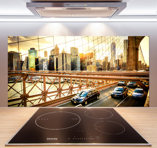 Kitchen splashback panel Brooklyn bridge