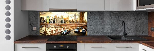 Kitchen splashback panel Brooklyn bridge