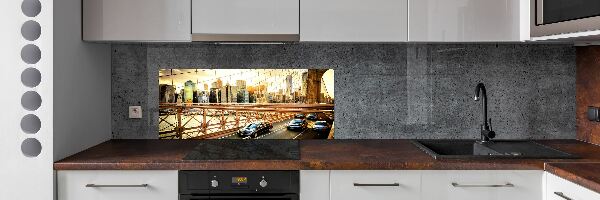 Kitchen splashback panel Brooklyn bridge