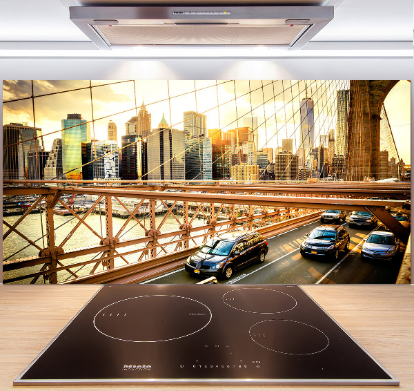 Kitchen splashback panel Brooklyn bridge