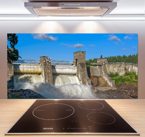 Glass splashback Water dam