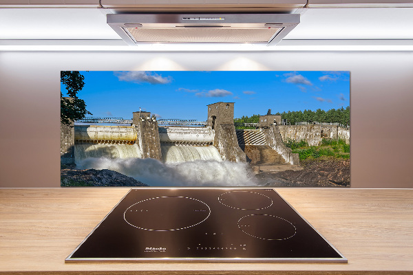 Glass splashback Water dam