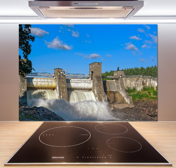 Glass splashback Water dam