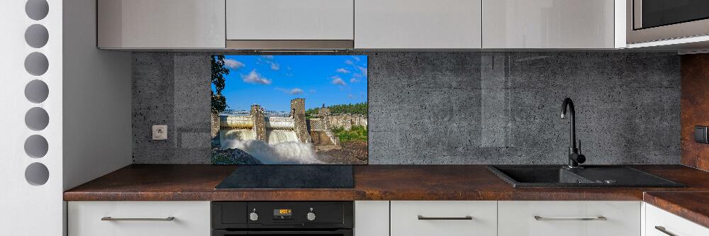 Glass splashback Water dam