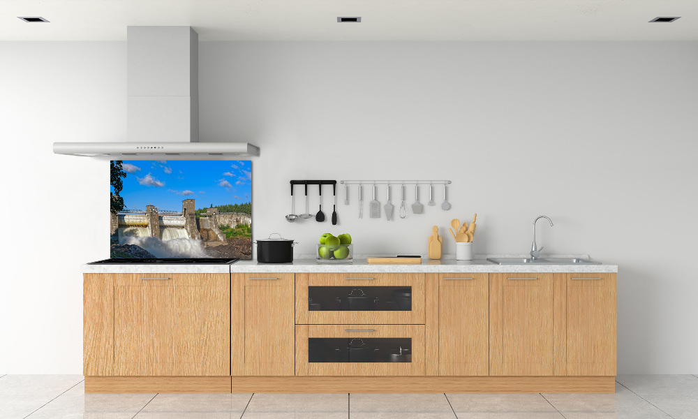 Glass splashback Water dam