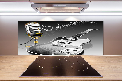 Cooker splashback Guitar and microphone