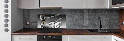 Cooker splashback Guitar and microphone